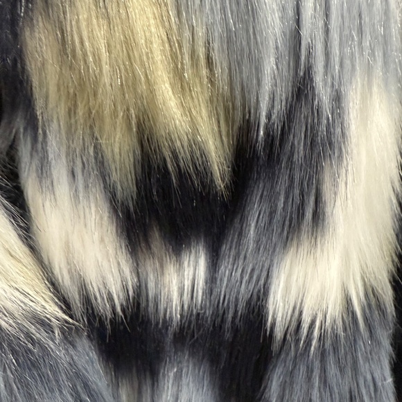 Ulla Popken Blue and Cream Faux Fur winter coat, Size 24/26 - Picture 3 of 7